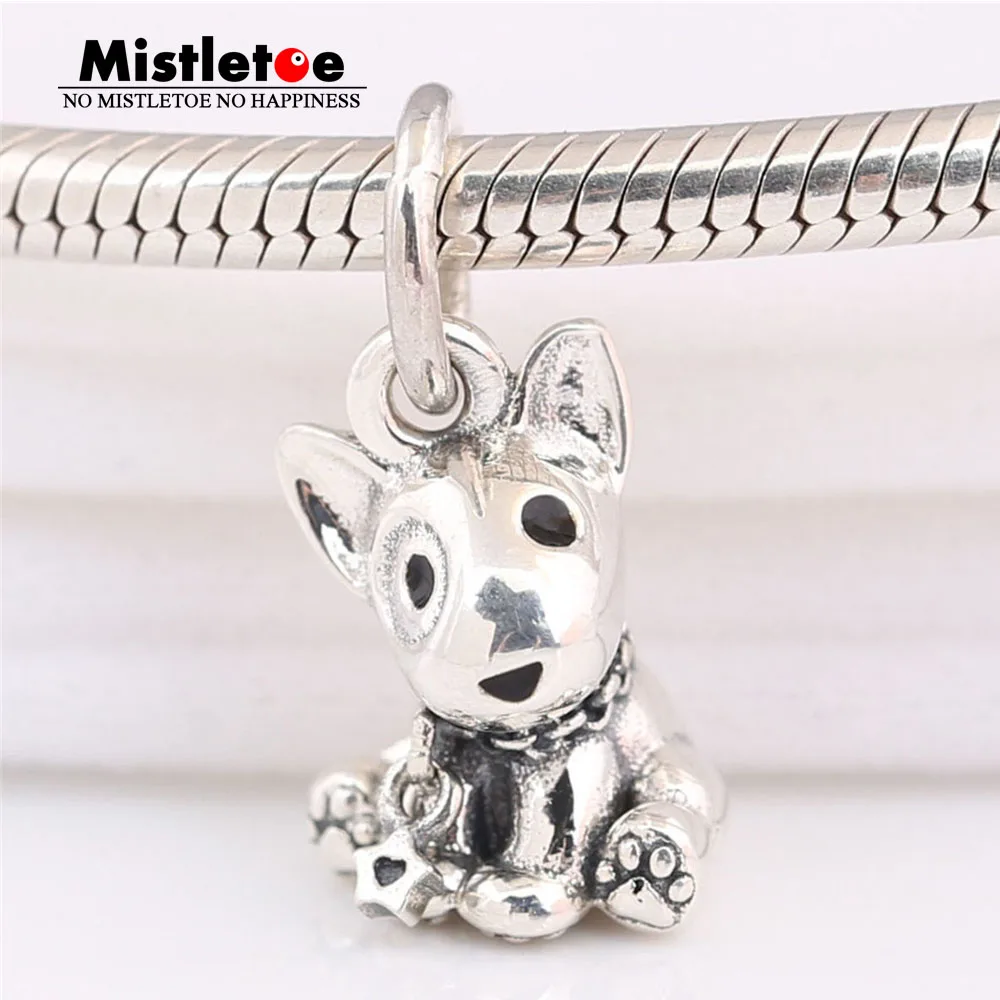 

Mistletoe 925 Sterling Silver Bull Terrier Puppy Dangle Charm Fit European Bracelet Jewelry