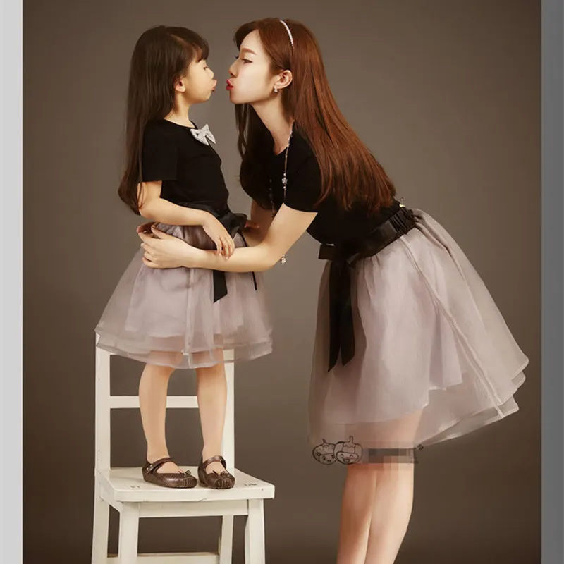 Mommy and Me Clothes Mom and Daughter Dress Mother Daughter Dresses Family Look Dress 2 Pieces T shirt + Skirt