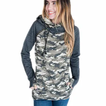 

New Winter Camouflage Hoodies Women Casual Pullovers Slim Hooded Sweatshirts Fashion Long Sleeve Leisure Sweatshirt Hoody