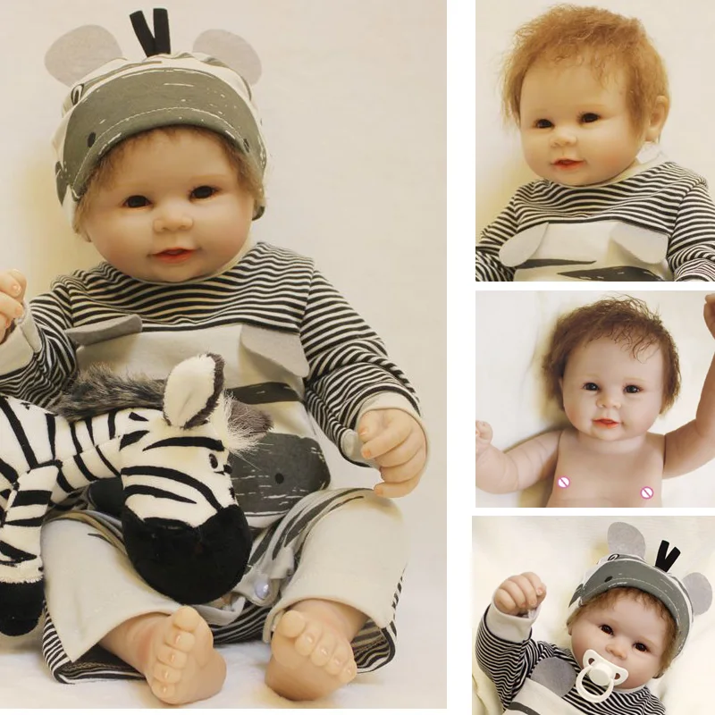 

Full Body Silicone Reborn Baby boy Doll Toys 22" Lifelike newborn baby alive doll bebe child reborn bonecas Brinquedos