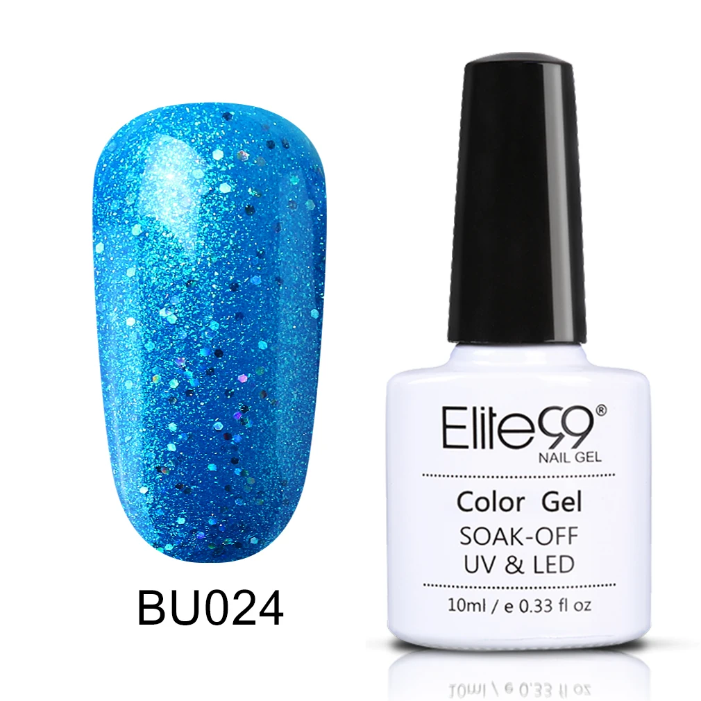 Elite99 10 мл синяя серия лака Гибридный Гель-лак для ногтей маникюр эмаль Лаки Полупостоянный гель лак краска для ногтей - Цвет: BU024