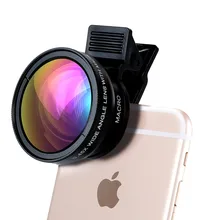 2in1 HD Phone Camera Lenses For Asus zenfone 2 ze551ml 0.45X Wide Angle 12.5X Macro Lens For iPhone 7 ZTE blade v7 lite Clips