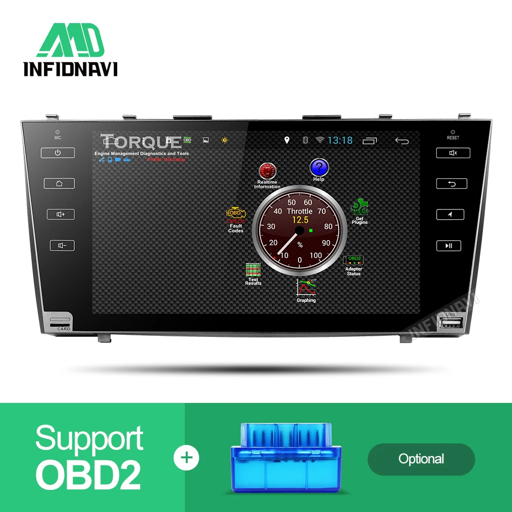 Top android 8.1 car dvd for Toyota camry 2008 2008 2009 2010 2011 radio navigation 2+32G eight core car stereo gps media player 3