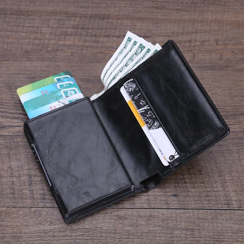 Для мужчин кошельки RFID алюминиевые блокирование держатель кредитной карты металлическая мини кошелек с монет мешок Тонкий Деньги ID карты маленькие кошельки