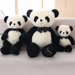 BABIQU 1 шт. 40 см Kawaii Лук джентльмен панда большая голова куклы Плюшевые игрушки Мягкая животных Фаршированная Home decor Симпатичные подарки для