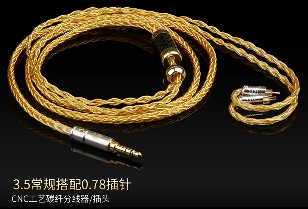 Qyfang 1,2 m 8 ядро из чистого золота покрытием наушники Обновление кабель провода 3,5/4,4 мм разъем MMCX/0,78 булавки аудио разъем для SE846 W4R UM3X