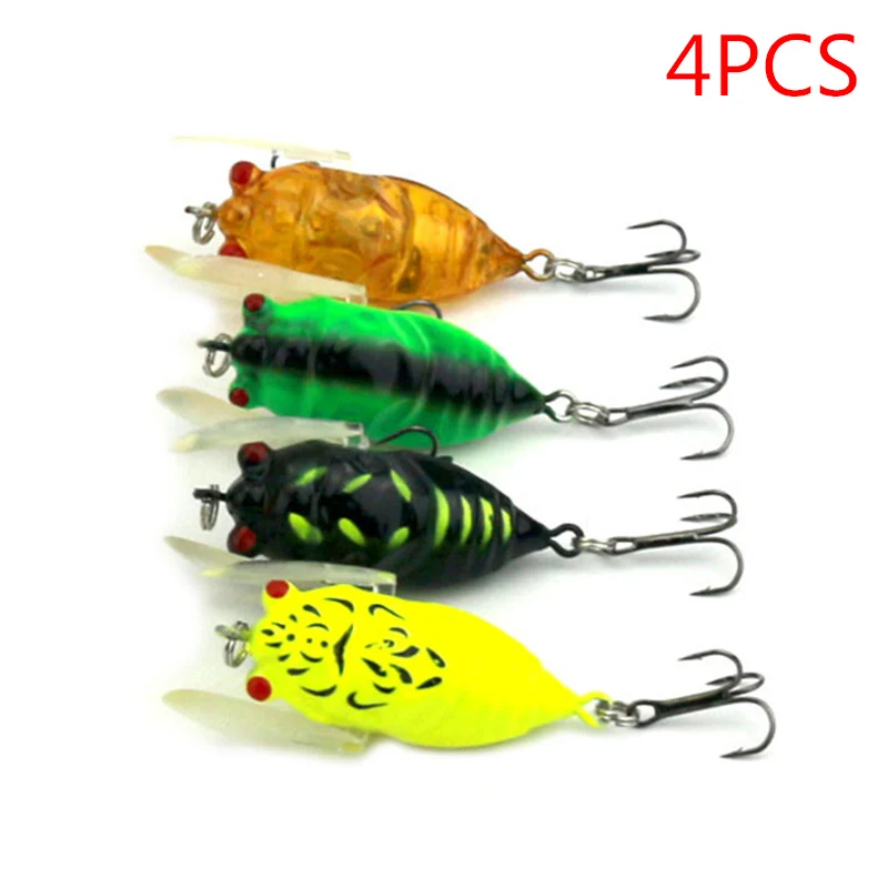 4 قطعة الصلب الكريكيت الصيد إغراء البلاستيك الحشرات الزيز الطعم إغراء 4 سنتيمتر الاصطناعي Crankbait ASD88