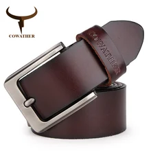 COWATHER men belt cow genuine leather designer belts for men high quality fashion vintage male strap
