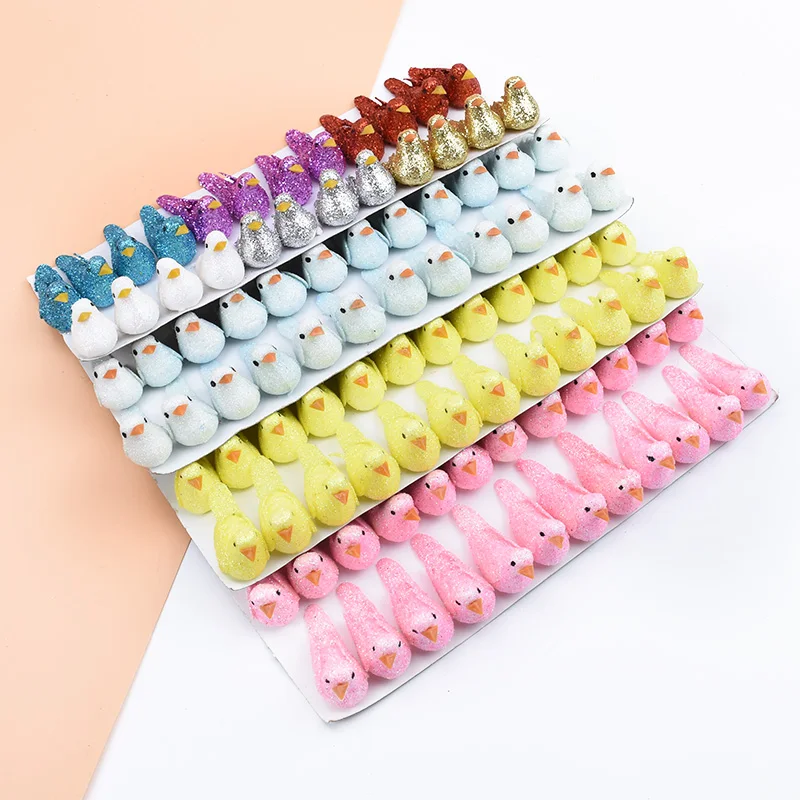 

24pcs Fake Foam Multicolor bird Fridge sticker christmas wreath decorations for home wedding Party kids toys artificial plants