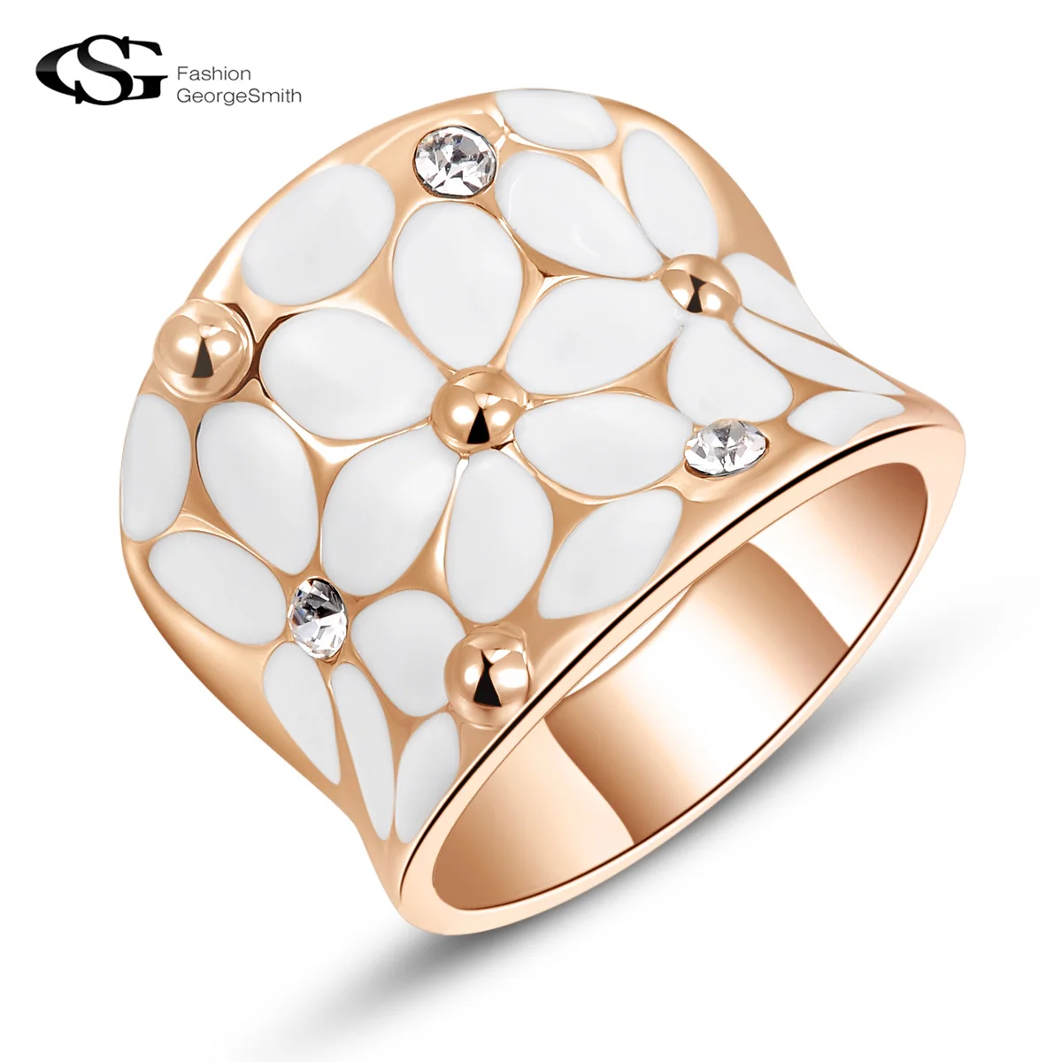 

GS 2018 Elegant Women Rings Classic Drip Flowers Rings for Women Top AAA Zircon Crystals Fashion Jewelry Wedding Ring Anillos G5