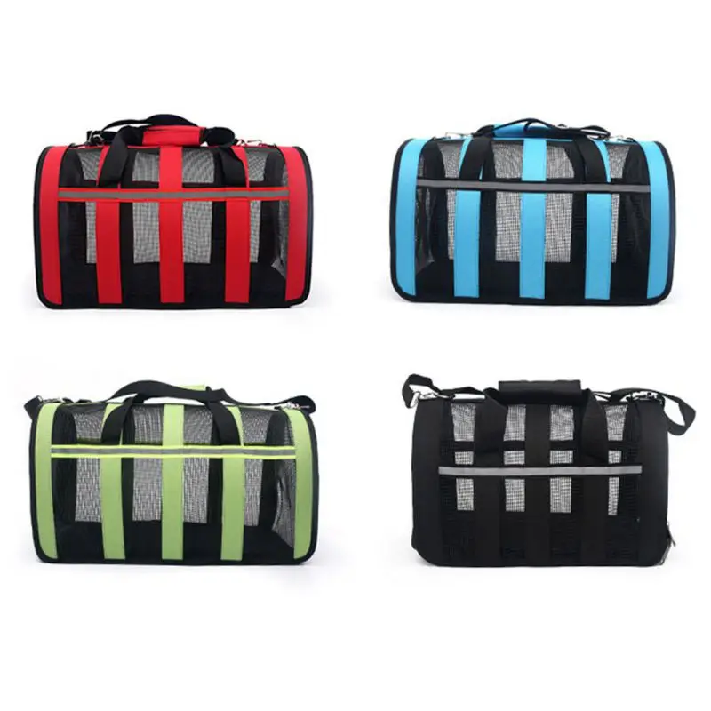 

Sumer Breathable Pet Fashion Folded Travel Dog Bag Breathable Mesh Oxford Cloth Handbag Pet Carrier For Dogs Cats