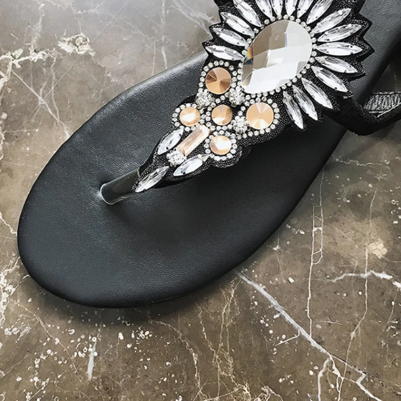 Diamond Casual Sandals Women Summer Beach Shoes Gladiator Flat Sandals Ladies Bohemian beach Flip-flops (8)