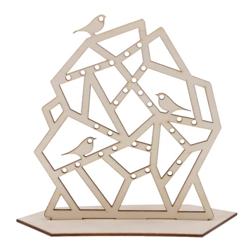

Natural Wood Birds Geometric Jewelry Display Stand Organizer Holder Necklace Earrings Bracelets Jewelry Packaging