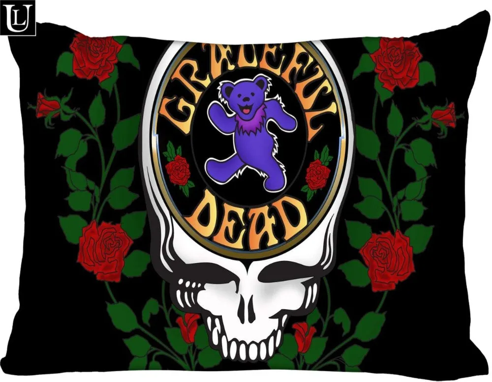 

Custom Greateful dead Rectangle Pillow Cover Size45x35cm (one side) Print Custom Zipper Polyester Cotton Pillowcase more size