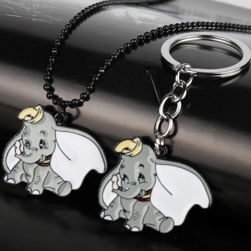 

Hot Cartoon Anime Dumbo Cute Elephant Handmade Pendant Keychain Keyring Little Fly Elephant Cosplay Collection Fans Gift
