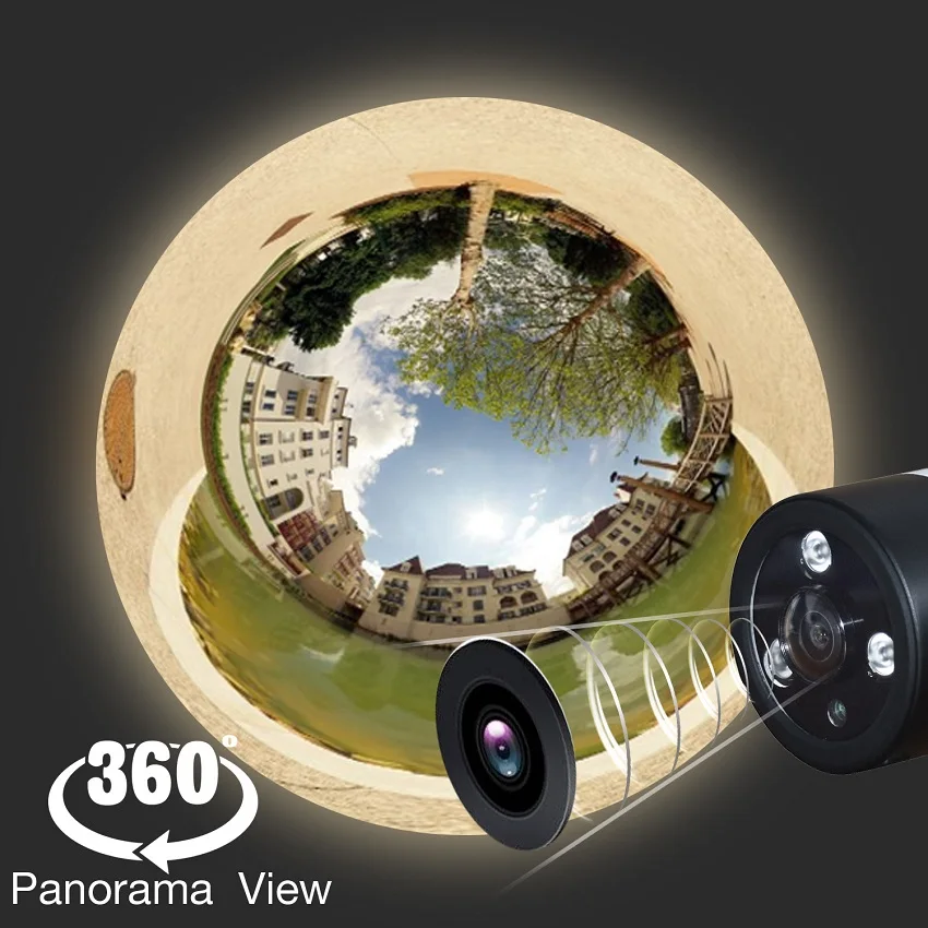 Zjuxin HD 1080p 360 degree Metal ip waterproof camera use 1.44MM lens wifi panoramic outdoor Camera  support Max 128GB TF card 