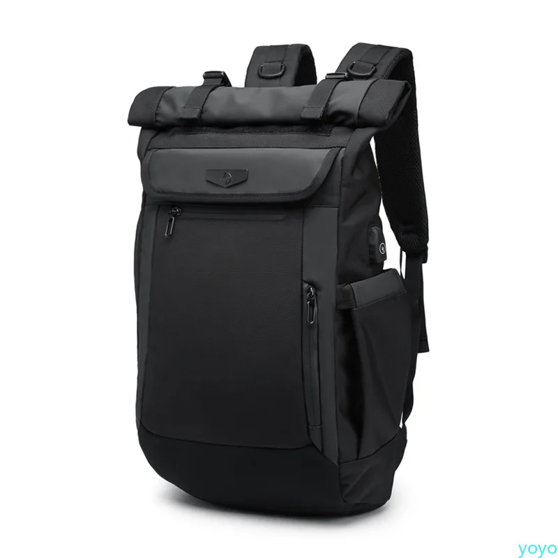 

Ozuko 2019 Korean travel duplex creative leisure USB charging bag waterproof computer bag Oxford wear resistant backpack