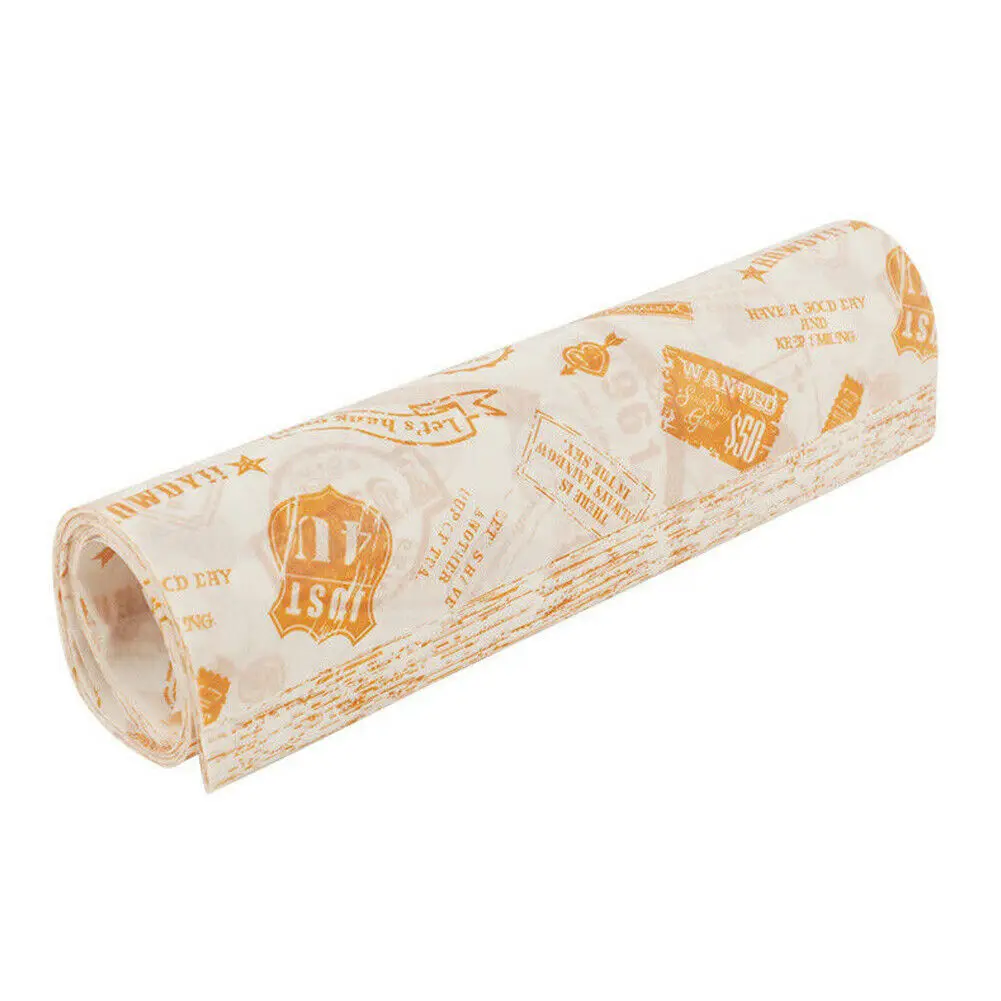 50 шт./лот пищевая вощеная бумага класса смазка обертки для еды оберточная бумага для хлеба сэндвич бургер фри масло бумага инструменты для выпечки - Color: Orange Seal