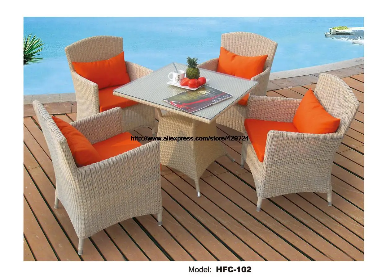 

Elegant Beige Rattan Garden Set Modern Design Holiday Leisure Beach Swing Pool Outdoor Furniture Rattan Amreast Chair Table Set