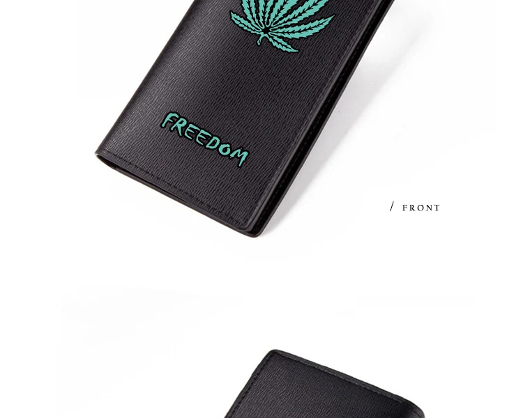Jamaican Reggae Leaves Wallet Black Long Men Purse Short Bilfold Carteira Leaves Pattern Wallets (8)