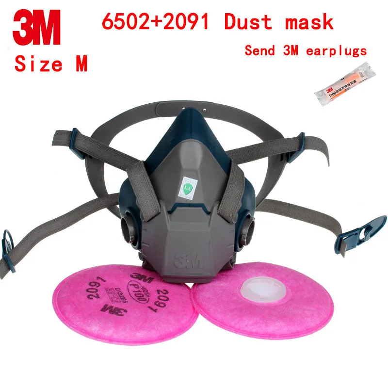 3M 6502+2091 respirator dust mask Genuine security dust mask against