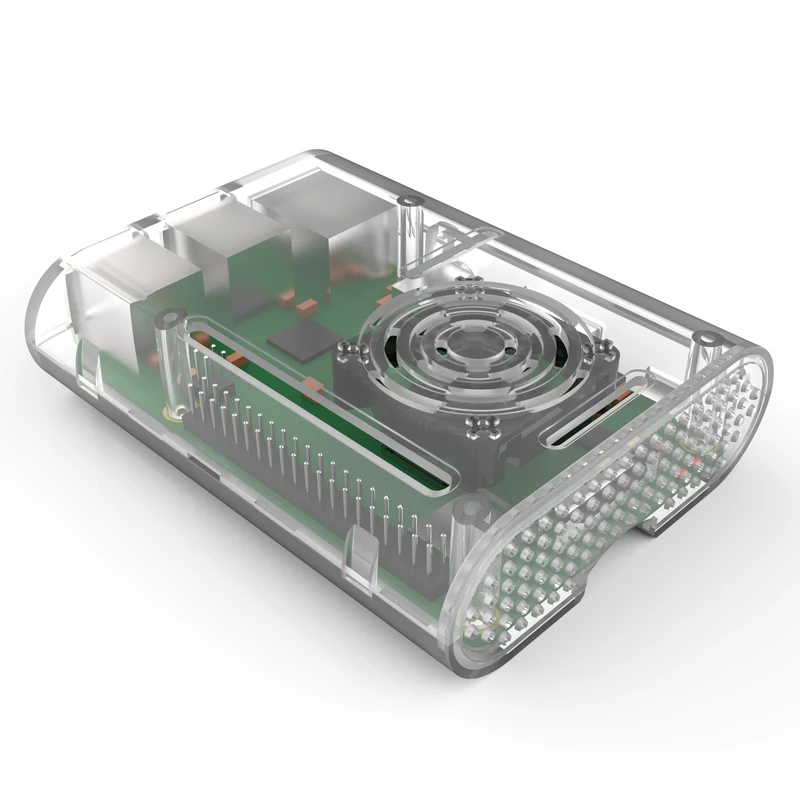 

Black Transparent Case Raspberry Pi 3 Case Cover with Aluminum Heatsink Cooling Fan+Camera Flex Cable For Raspberry Pi