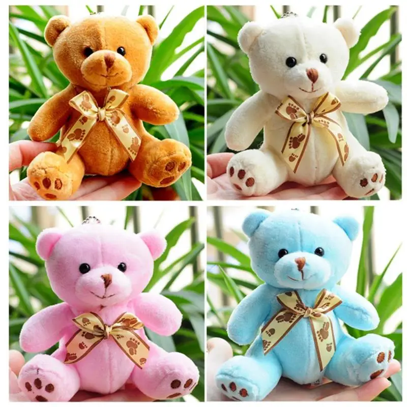 

1pcs Hot sale 10CM Kawaii Small Teddy Bears Plush Toys Stuffed Animals Fluffy Bear Dolls Soft Kids Toys small pendant keychains