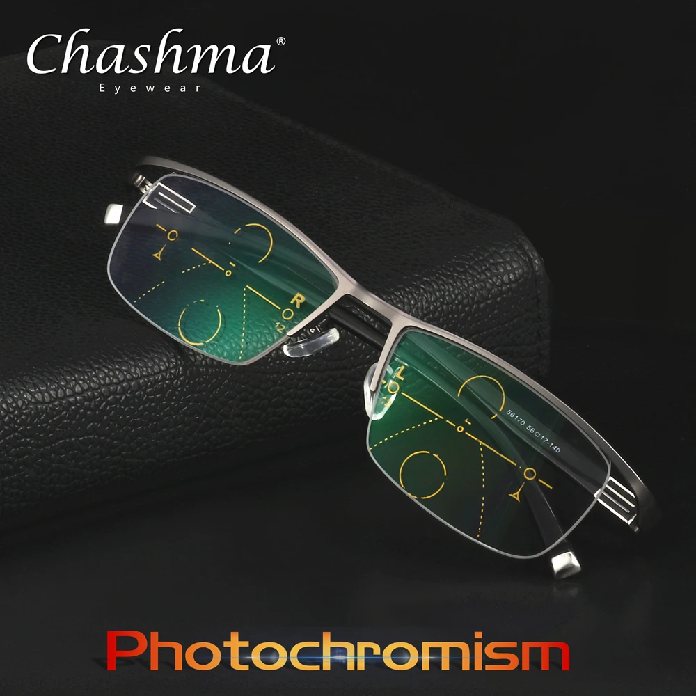 

CHASHMA NEW Adjustable Vision Bifocal Transition Sun Photochromic Progressive Reading Glasses Multifocal Eyeglasses