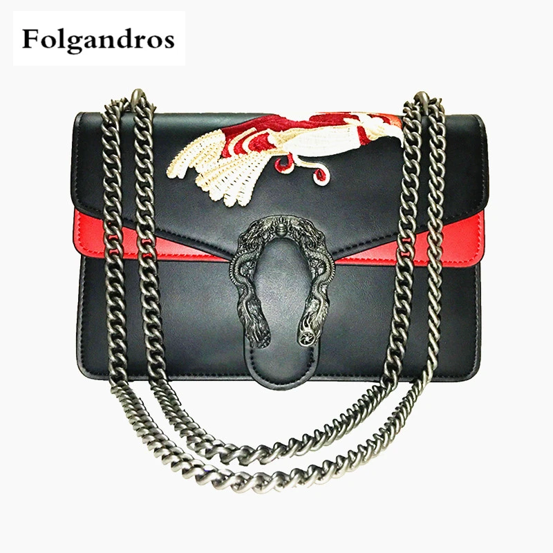 

Luxury Handbags Women Leather Bags Designer High Quality Embroidery Handbags Chain Shoulder Bag Premium Famous Brands Sac A Main