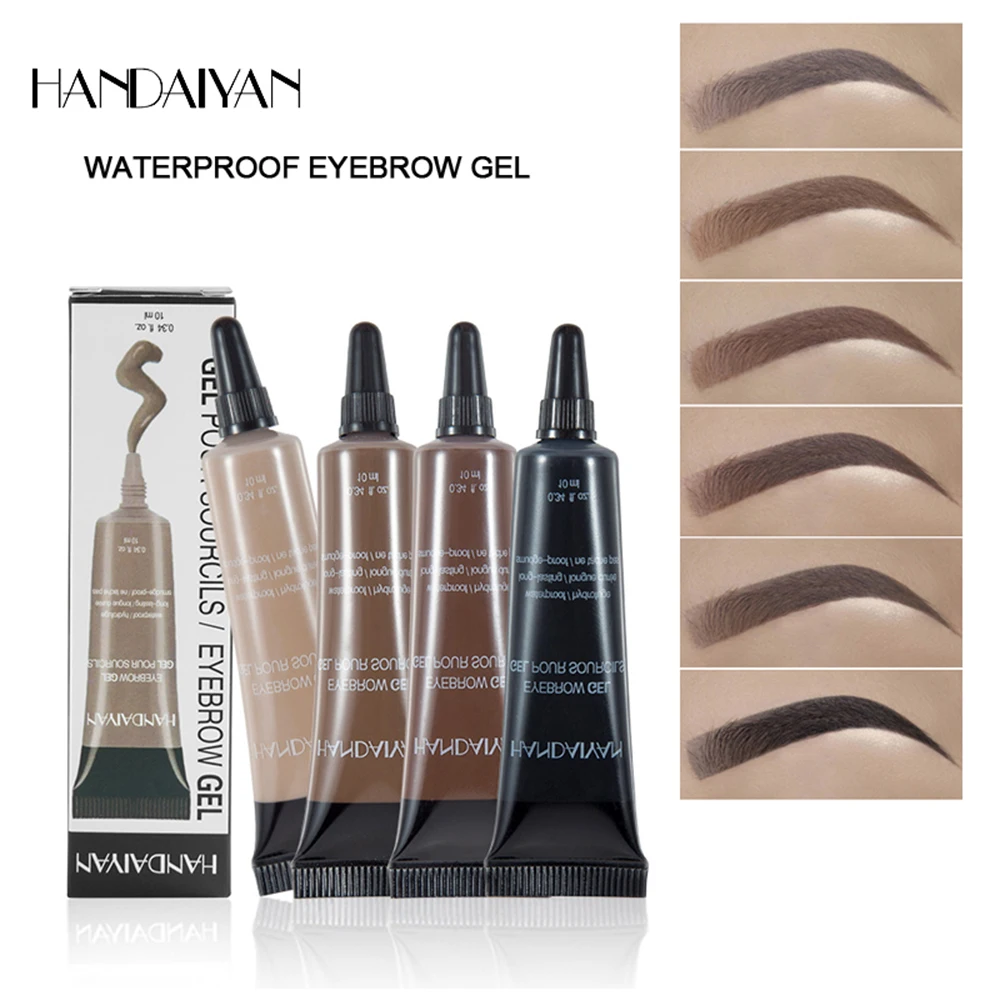 

HANDAIYAN Eyebrow Cream Dark Gray Black Coffee Peel Off Eye Brow Tattoo Shadow Pigment Lasting Brush Enhancement Set TSLM2