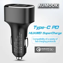 

Fast Car Charger 2 port Type C USB port Dual Fast Port Charging QC 3.0 for IPhone XiaoMi Samsung HTC Huawei Qucik Charger