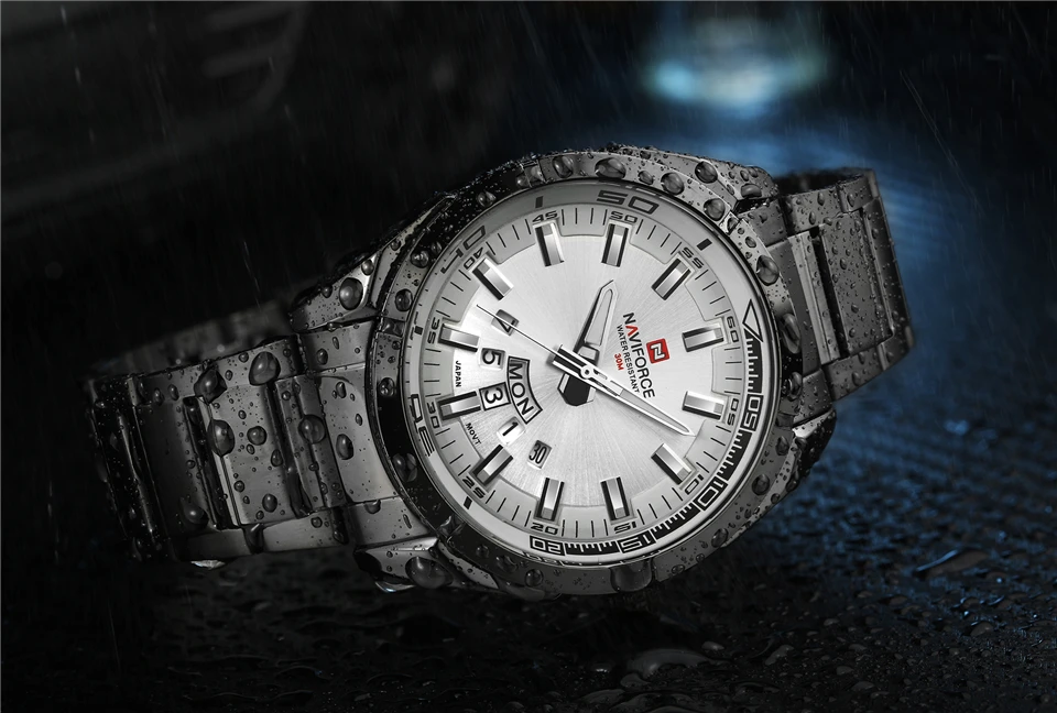 NAVIFORCE Brand Men Watches Business Quartz Watch Men's Stainless Steel Band 30M Waterproof Date Wristwatches Relogio Masculino