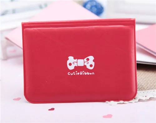 Новое поступление милый кавайный мультяшный кошелек для девочек держатель для кредитных ID визиток Чехол-сумка Защита 12 слотов - Цвет: Red Bowknot