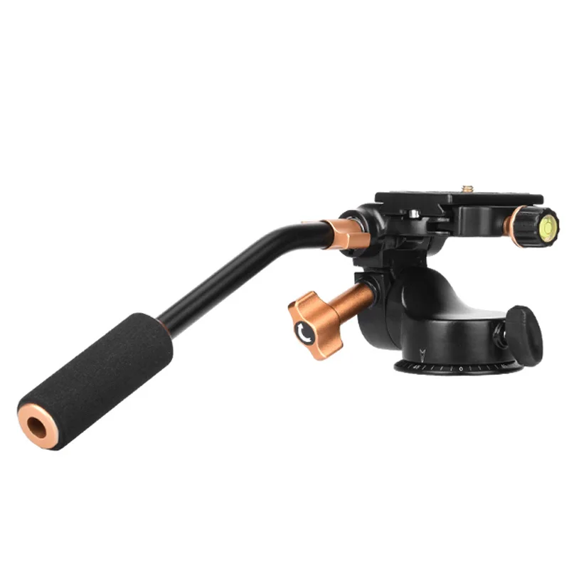 SOONPH Q08S Aluminum 3-Way Fluid Head Rocker Arm Video Tripod Ball Head for Canon Nikon Sony Fujifilm DSLR Camera Tripod Monopod
