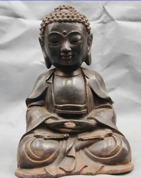 

Chinese Buddhism Fane Old Copper Bronze Tathagata RuLai Sakyamuni Buddha Statue