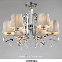 Люстра на несколько плафонов ткань тенты стекло CrystalWHITE Хрустальная люстра свет большой металлический кристалл лампы ZX183