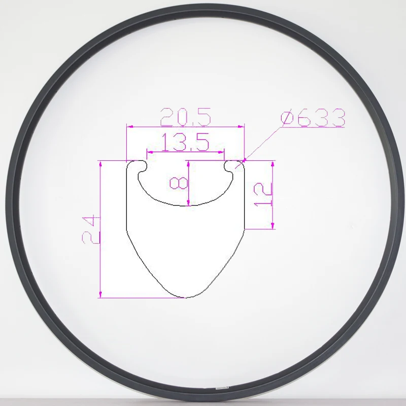 

DEERACE 24mm Deep 20.5mm Wide 700c Carbon Road Clincher Bicycle Wheel Rims Bike Rim 20/24H
