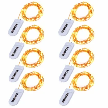 

Kohree 8pcs 2m20leds String Lights Copper Wire Starry Light for Christmas Party Indoor Bedroom Decor Battery Included
