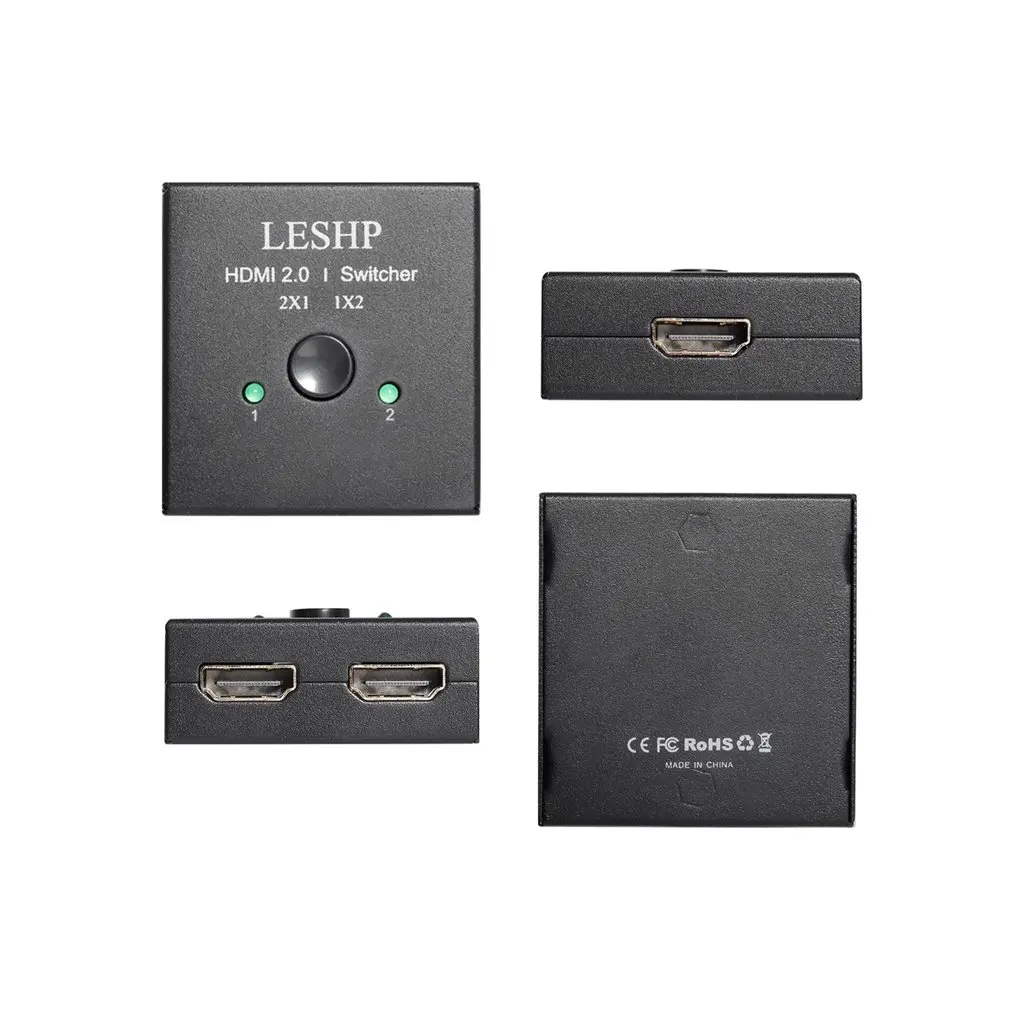 LESHP Max ток 15mA 3 HDMI A/F разъемы Ручной Электронный выбор 2 светодиодный порт питания бесплатно 2 в 1 HDMI 2,0 I коммутатор