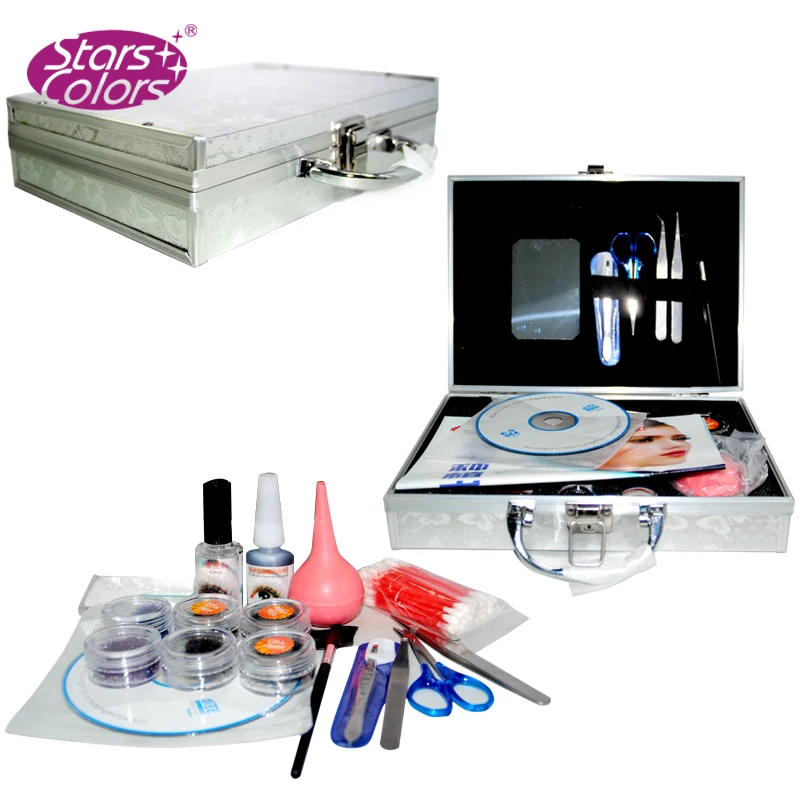 Silver Butterfly Eyelash Case Kit Set Salon Eyelashes