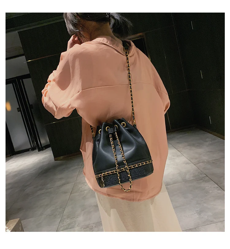 Женская сумка из искусственной кожи сумка на плечо мода сумка-ведро на цепочке Bolsa Feminina роскошные сумки женские сумки дизайнерские сумки Mujer