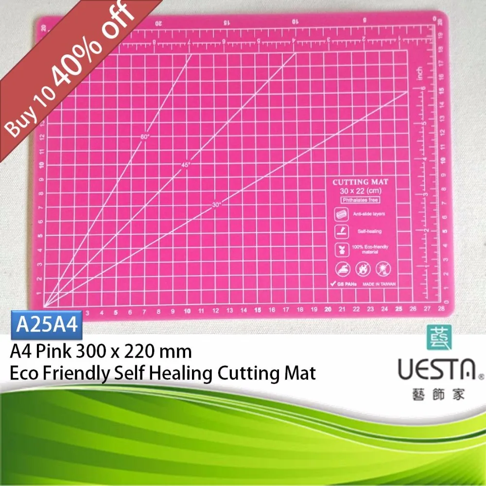 

PP A4 Pink Cutting Mat 12"x9" Multipurpose Self Healing Cutting Mats for Quilting 3-Ply Durable Paper Mat for Cutting