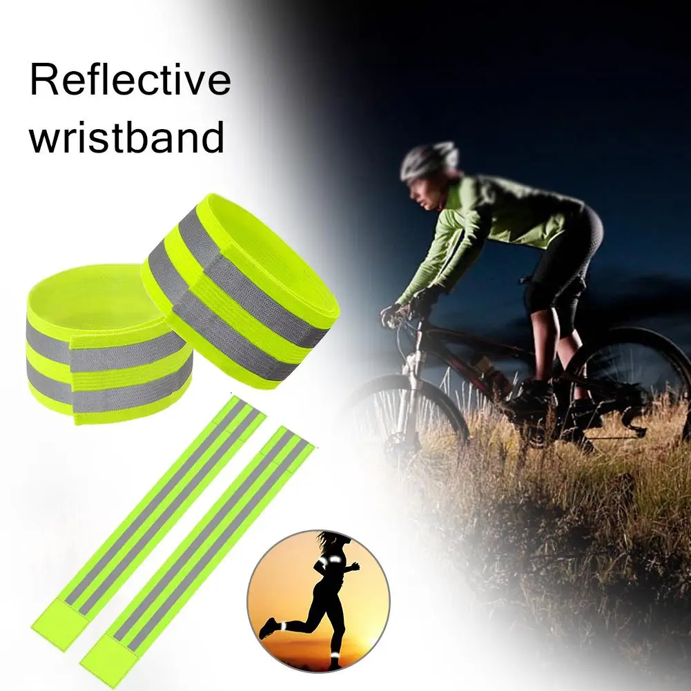 

2PCS High-elastic Reflective Wristband Wrist Strap Ankle Straps For Nighttime Sports Outdoor Riding Running For Men And Women