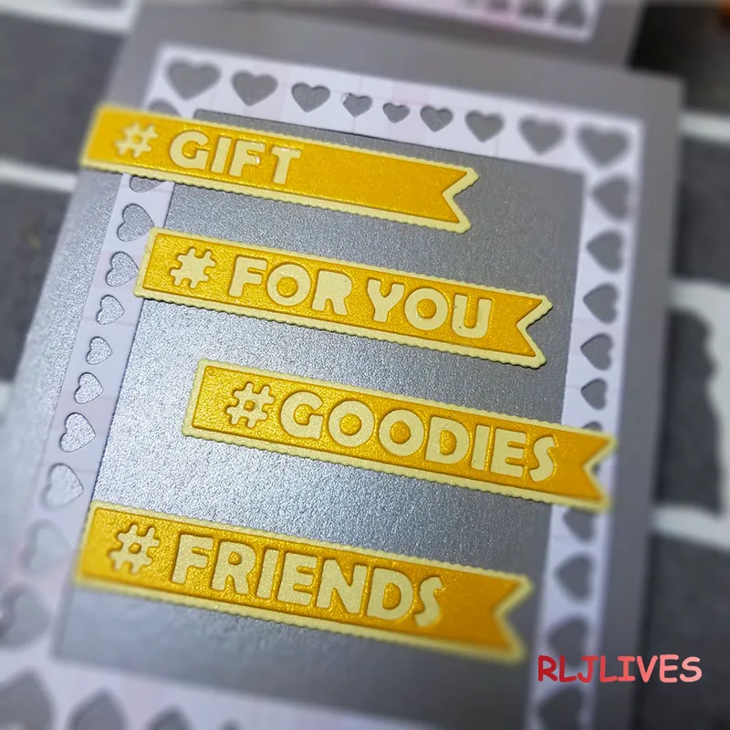 

RLJLIVES 4Styles Words Metal Cutting Dies Stencils for DIY Scrapbooking Stamp/photo album Decorative Embossing DIY Paper Cards