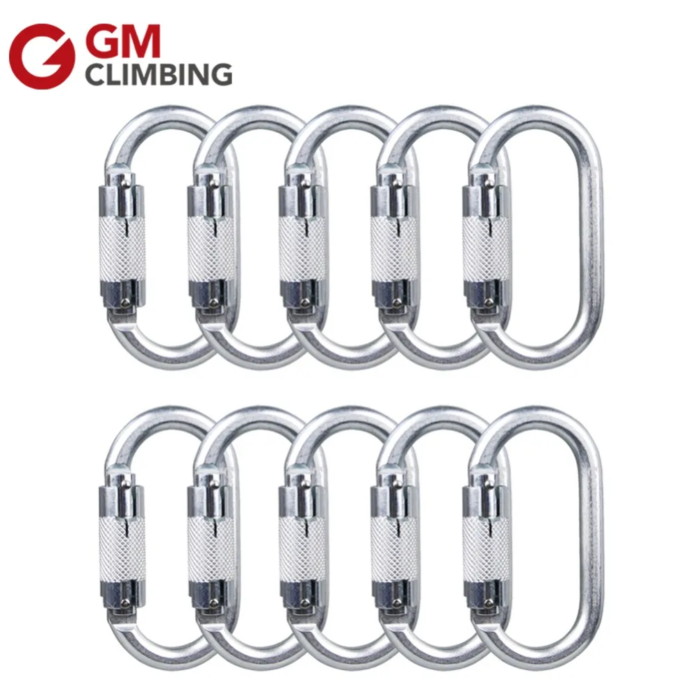 Buy 10 PACK 22KN/5000lbs Steel Oval Shape Carabiner