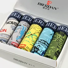 bierdan мужское нижнее белье боксеров pour homme хлопок печать белое черным серый мужчин боксер белье сексуальный комфорт мужчины шорты трусы мужские боксеры mens трусики