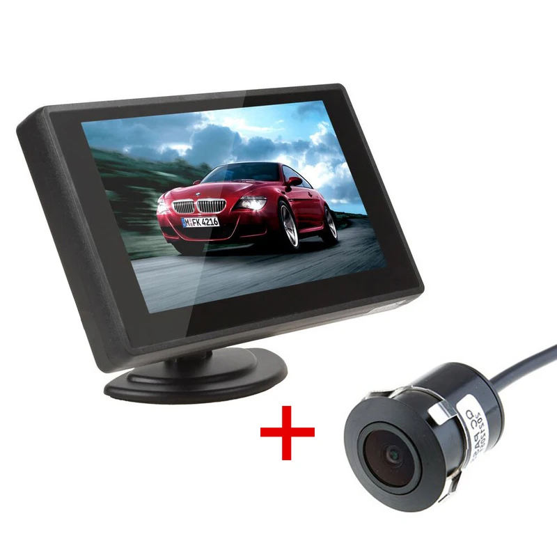 

XYCING Car Parking Monitor Kits - 4.3 Inch TFT LCD Car Monitor Car Rear View Monitor RVC-210 + E305 Car Rear View Camera