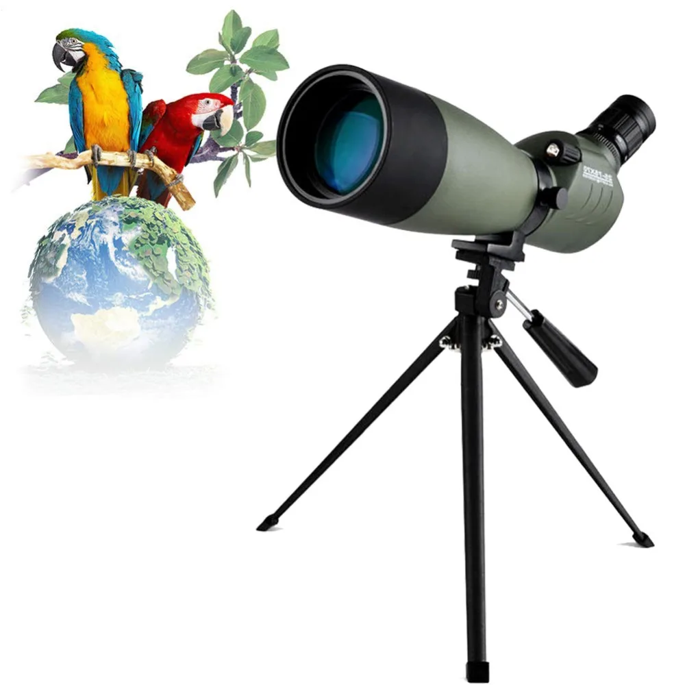 Telescope Monocular HD Spotting Scope 20-60x60 \ 25-75x70 mm Zoom waterproof BAK4 45 degree Angled Birdwatch Hunting with Tripod