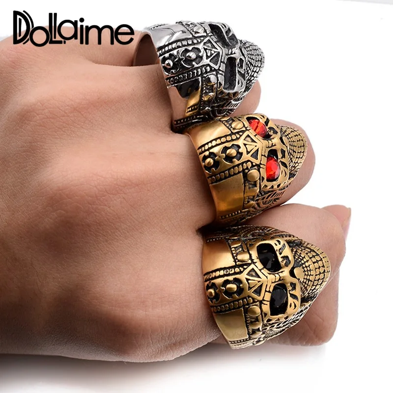 Кольцо с красным глазом Dolaime R786S7 из нержавеющей стали в стиле панк для вечеринок