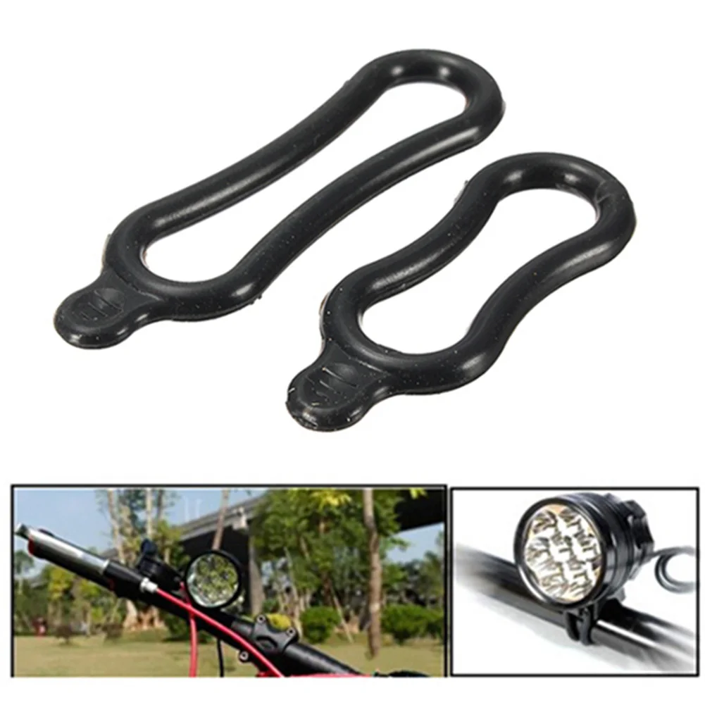 Perfect 2pcs Rubber Ring Bicycles Handbar Light Holding Band Holder For Bike LED Headlight Headlamp Fixing Parts 2